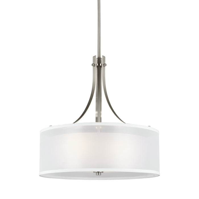 Myhouse Lighting Generation Lighting - 6537303-962 - Three Light Pendant - Elmwood Park - Brushed Nickel