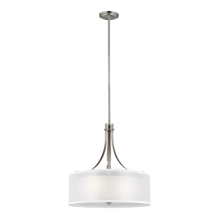 Myhouse Lighting Generation Lighting - 6537303-962 - Three Light Pendant - Elmwood Park - Brushed Nickel