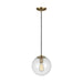 Myhouse Lighting Visual Comfort Studio - 6601801-848 - One Light Pendant - Leo - Hanging Globe - Satin Brass