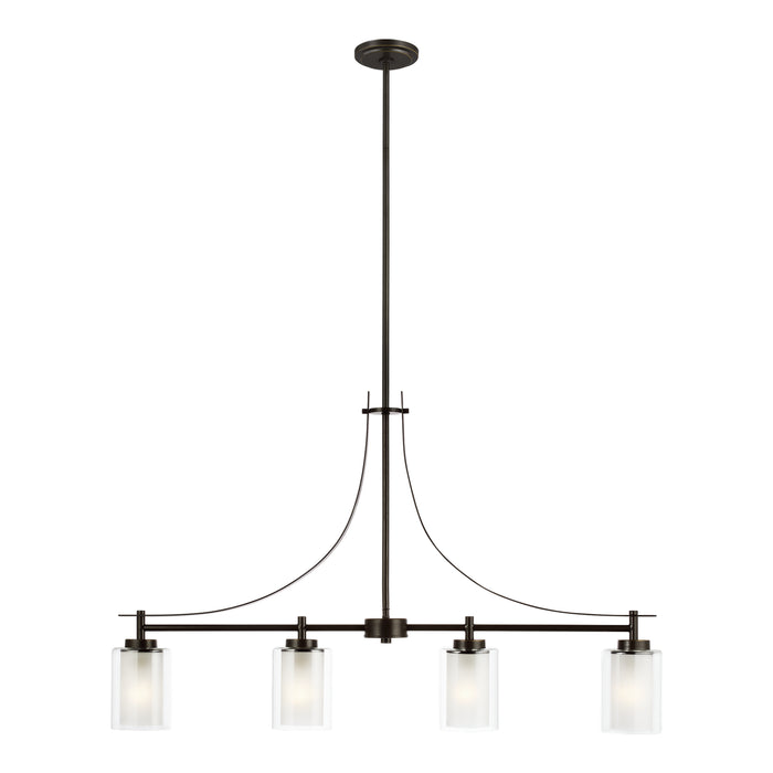 Myhouse Lighting Generation Lighting - 6637304-710 - Four Light Island Pendant - Elmwood Park - Bronze