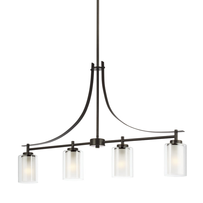 Myhouse Lighting Generation Lighting - 6637304-710 - Four Light Island Pendant - Elmwood Park - Bronze