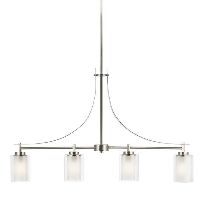 Myhouse Lighting Generation Lighting - 6637304-962 - Four Light Island Pendant - Elmwood Park - Brushed Nickel