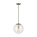 Myhouse Lighting Visual Comfort Studio - 6701801-848 - One Light Pendant - Leo - Hanging Globe - Satin Brass