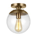 Myhouse Lighting Visual Comfort Studio - 7501801-848 - One Light Wall / Ceiling Semi-Flush Mount - Leo - Hanging Globe - Satin Brass