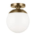 Myhouse Lighting Visual Comfort Studio - 7518EN3-848 - One Light Wall / Ceiling Semi-Flush Mount - Leo - Hanging Globe - Satin Brass