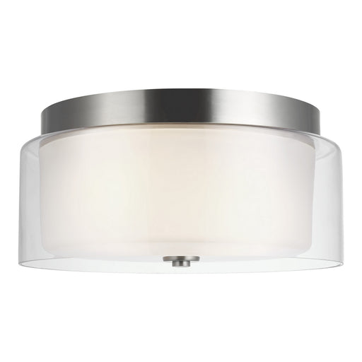 Myhouse Lighting Generation Lighting - 7537302-962 - Two Light Flush Mount - Elmwood Park - Brushed Nickel