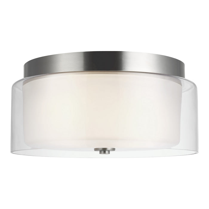 Myhouse Lighting Generation Lighting - 7537302EN3-962 - Two Light Flush Mount - Elmwood Park - Brushed Nickel