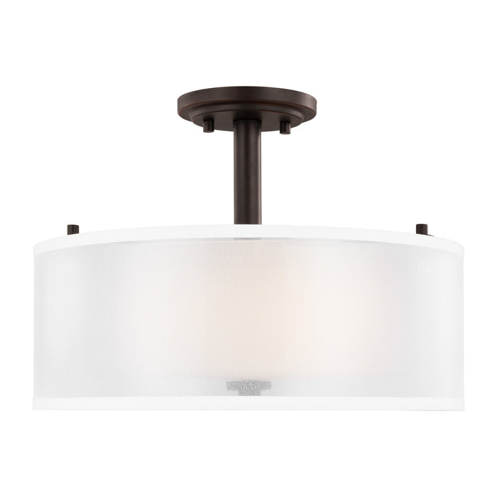 Myhouse Lighting Generation Lighting - 7737302-710 - Two Light Semi-Flush Mount - Elmwood Park - Bronze