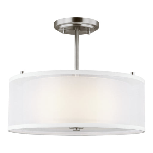 Myhouse Lighting Generation Lighting - 7737302-962 - Two Light Semi-Flush Mount - Elmwood Park - Brushed Nickel