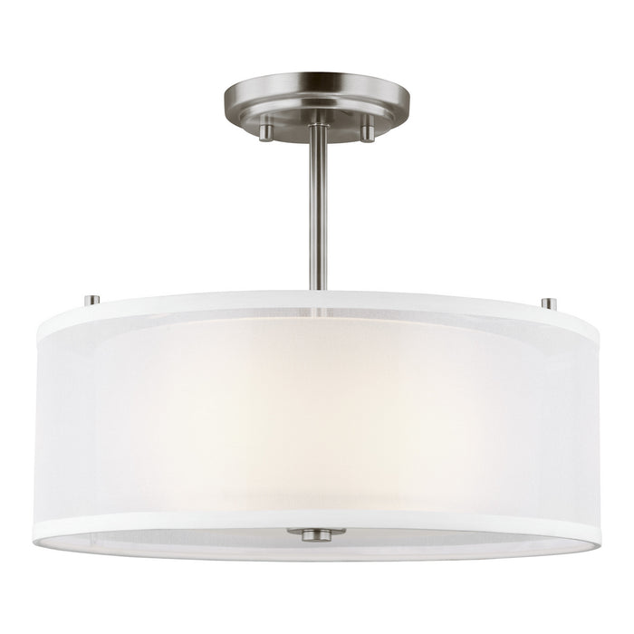 Myhouse Lighting Generation Lighting - 7737302-962 - Two Light Semi-Flush Mount - Elmwood Park - Brushed Nickel