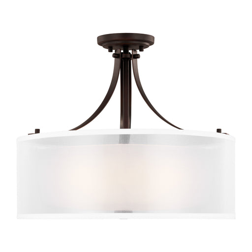 Myhouse Lighting Generation Lighting - 7737303EN3-710 - Three Light Semi-Flush Mount - Elmwood Park - Bronze