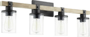 Myhouse Lighting Quorum - 5189-4-69 - Four Light Vanity - Alpine - Textured Black w/ Driftwood finish