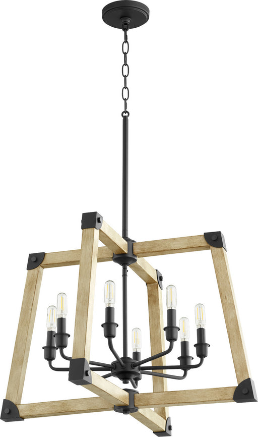 Myhouse Lighting Quorum - 8189-8-69 - Eight Light Pendant - Alpine - Textured Black w/ Driftwood finish