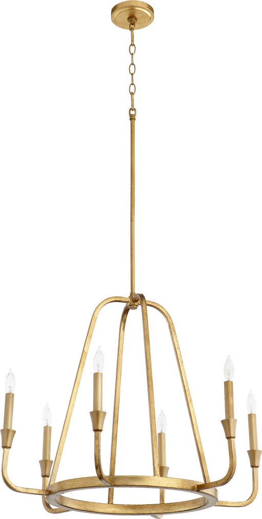 Myhouse Lighting Quorum - 6314-6-74 - Six Light Chandelier - Marquee - Gold Leaf