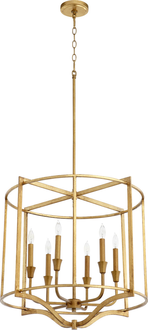 Myhouse Lighting Quorum - 6414-6-74 - Six Light Nook - Marquee - Gold Leaf