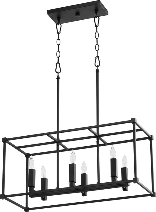 Myhouse Lighting Quorum - 656-6-69 - Six Light Linear Pendant - Olympus - Textured Black