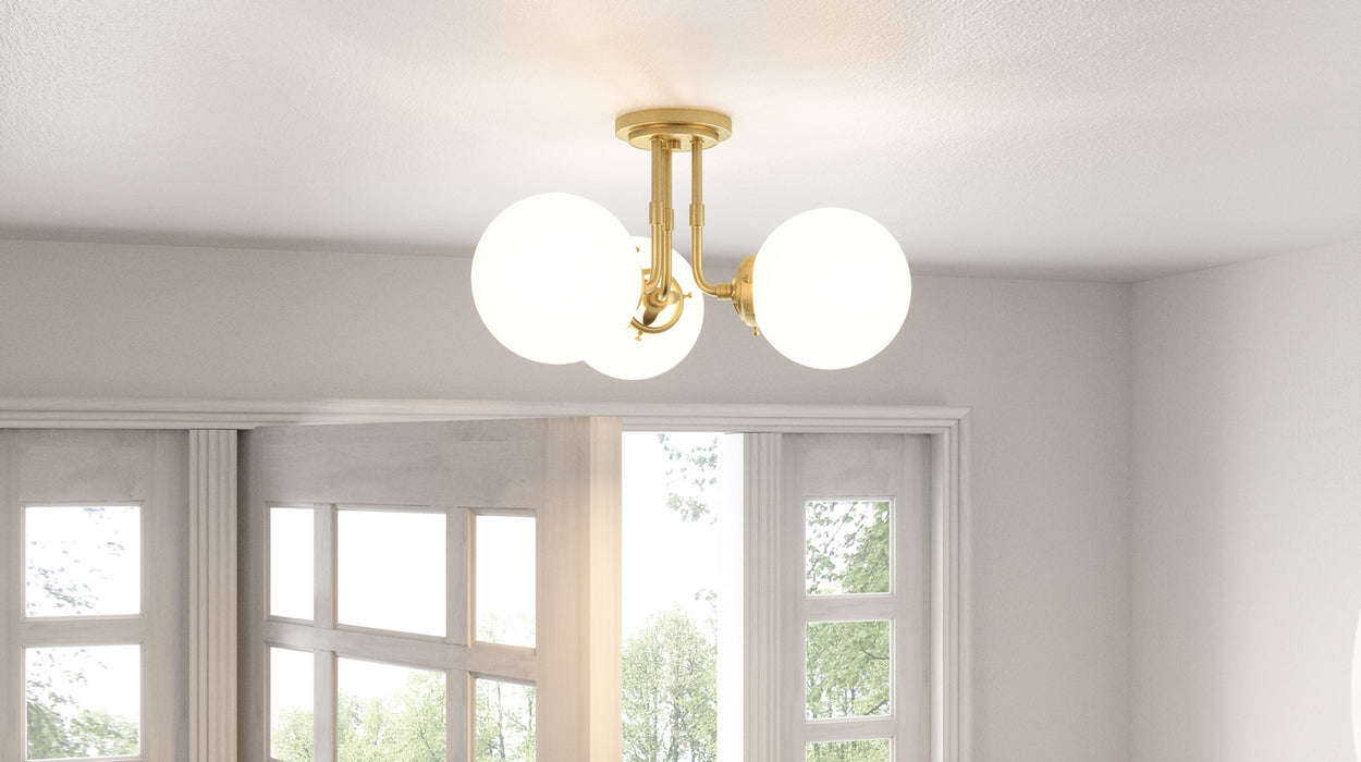 Myhouse Lighting Quoizel - LRY1720Y - Three Light Semi-Flush Mount - Landry - Satin Brass