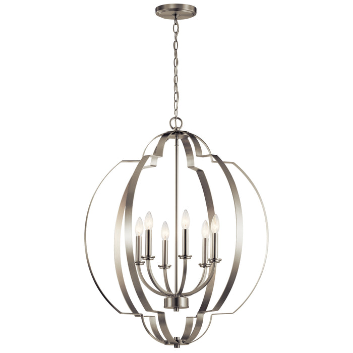 Myhouse Lighting Kichler - 42139NI - Six Light Foyer Chandelier - Voleta - Brushed Nickel