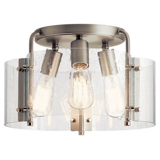 Myhouse Lighting Kichler - 42954NI - Three Light Semi Flush Mount - Thoreau - Brushed Nickel