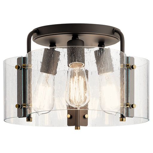 Myhouse Lighting Kichler - 42954OZ - Three Light Semi Flush Mount - Thoreau - Olde Bronze