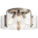 Myhouse Lighting Kichler - 42955NI - Three Light Semi Flush Mount - Thoreau - Brushed Nickel