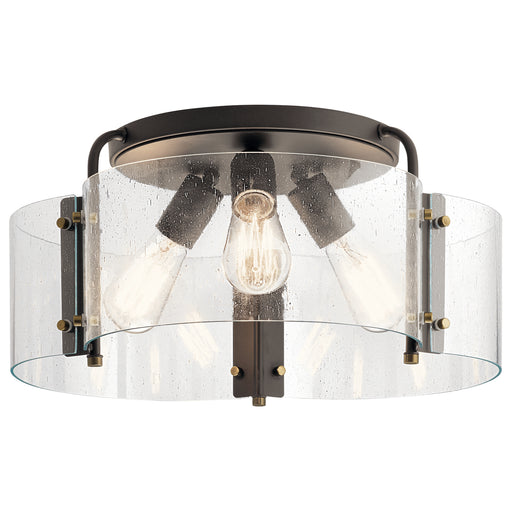 Myhouse Lighting Kichler - 42955OZ - Three Light Semi Flush Mount - Thoreau - Olde Bronze