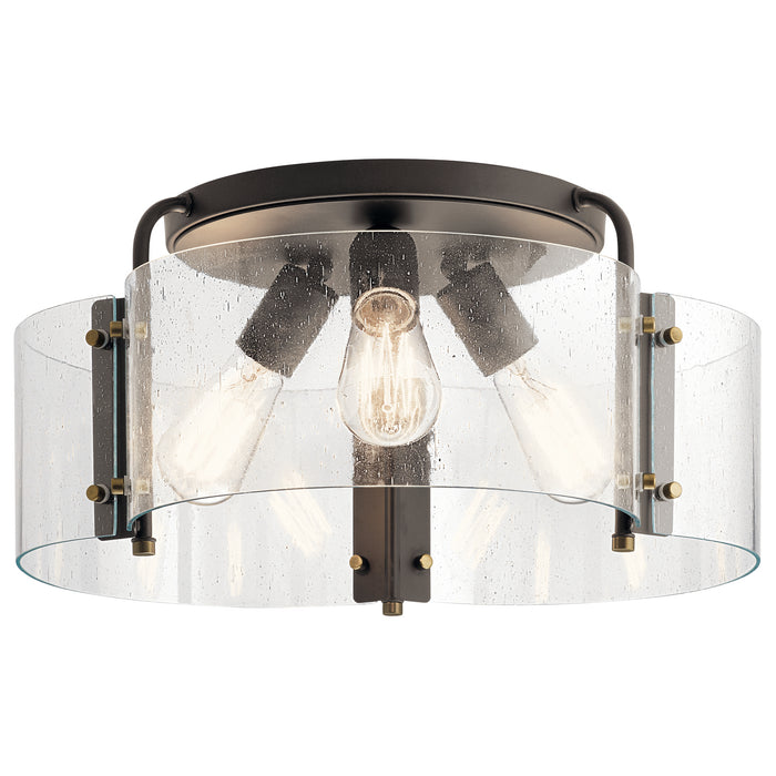 Myhouse Lighting Kichler - 42955OZ - Three Light Semi Flush Mount - Thoreau - Olde Bronze