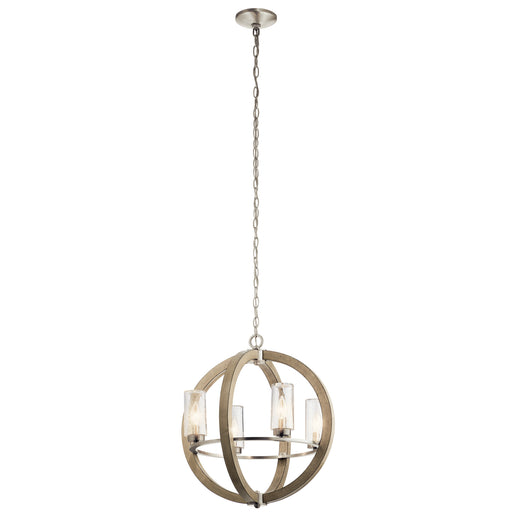 Myhouse Lighting Kichler - 49791DAG - Four Light Outdoor Chandelier - Grand Bank - Distressed Antique Gray