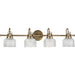 Myhouse Lighting Progress Lighting - P2997-163 - Four Light Bath Bracket - Archie - Vintage Brass