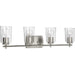 Myhouse Lighting Progress Lighting - P300157-009 - Four Light Bath & Vanity - Adley - Brushed Nickel