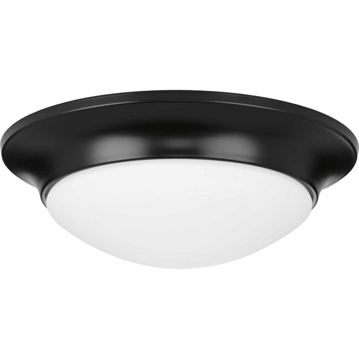 Myhouse Lighting Progress Lighting - P350146-031 - One Light Flush Mount - Etched Opal Dome - Black