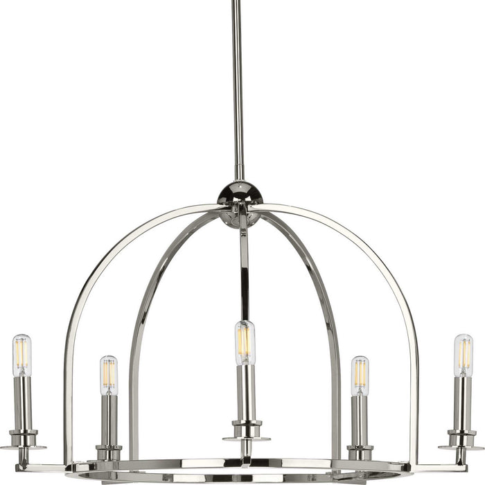 Myhouse Lighting Progress Lighting - P400115-104 - Five Light Chandelier - Seneca - Polished Nickel