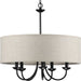 Myhouse Lighting Progress Lighting - P400193-031 - Five Light Chandelier - Drum Shade - Black