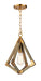 Myhouse Lighting Maxim - 12259WOAB - One Light Pendant - Vector - Weathered Oak / Antique Brass