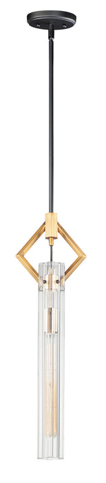 Myhouse Lighting Maxim - 16111CLBKAB - One Light Pendant - Flambeau - Black / Antique Brass