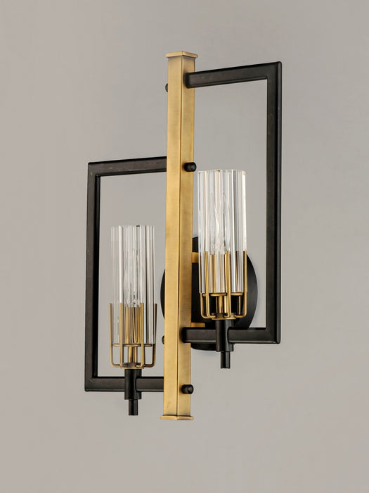 Myhouse Lighting Maxim - 16112CLBKAB - Two Light Wall Sconce - Flambeau - Black / Antique Brass