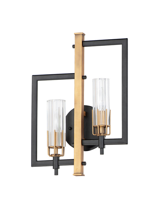 Myhouse Lighting Maxim - 16112CLBKAB - Two Light Wall Sconce - Flambeau - Black / Antique Brass