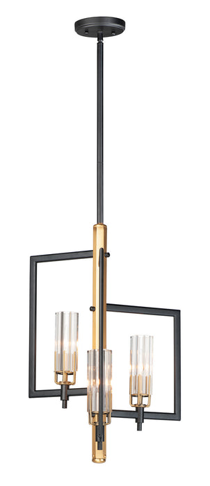 Myhouse Lighting Maxim - 16113CLBKAB - Three Light Chandelier - Flambeau - Black / Antique Brass