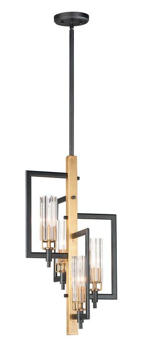 Myhouse Lighting Maxim - 16114CLBKAB - Four Light Chandelier - Flambeau - Black / Antique Brass