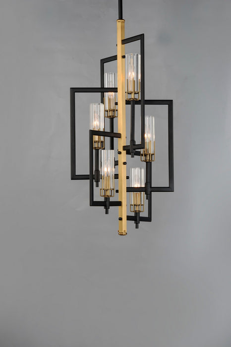 Myhouse Lighting Maxim - 16116CLBKAB - Six Light Chandelier - Flambeau - Black / Antique Brass