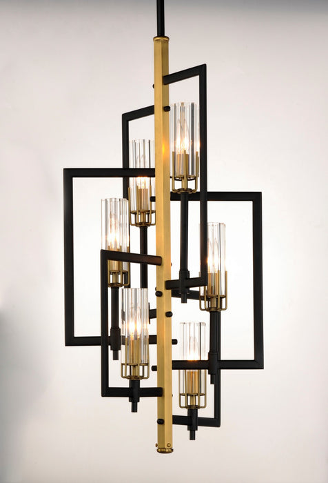 Myhouse Lighting Maxim - 16116CLBKAB - Six Light Chandelier - Flambeau - Black / Antique Brass