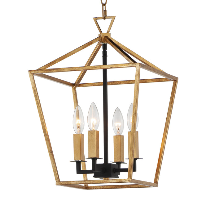 Myhouse Lighting Maxim - 25152GLTXB - Four Light Chandelier - Abode - Gold Leaf / Textured Black