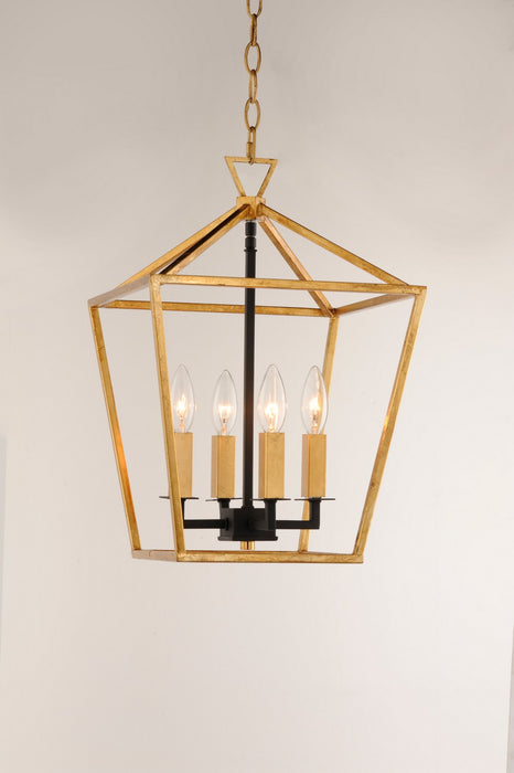 Myhouse Lighting Maxim - 25152GLTXB - Four Light Chandelier - Abode - Gold Leaf / Textured Black