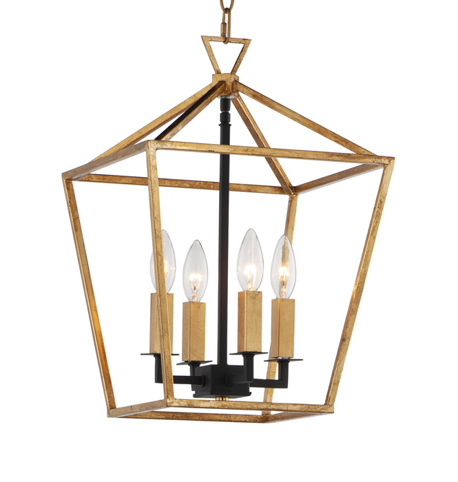 Myhouse Lighting Maxim - 25152GLTXB - Four Light Chandelier - Abode - Gold Leaf / Textured Black