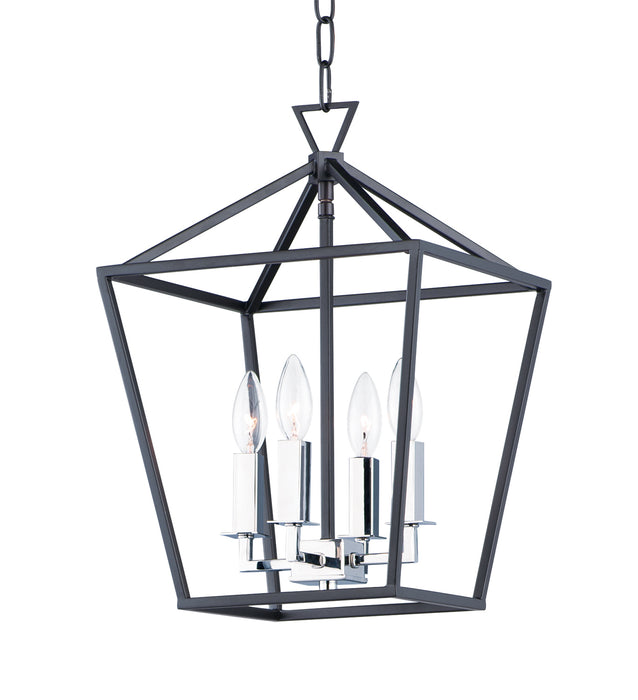 Myhouse Lighting Maxim - 25152TXBPN - Four Light Chandelier - Abode - Textured Black / Polished Nickel