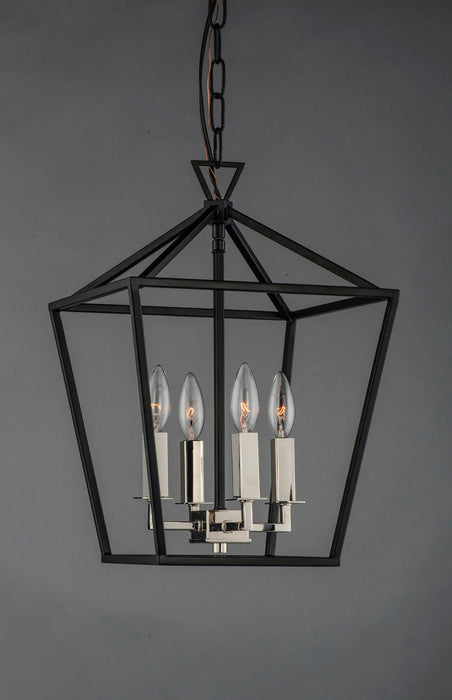 Myhouse Lighting Maxim - 25152TXBPN - Four Light Chandelier - Abode - Textured Black / Polished Nickel