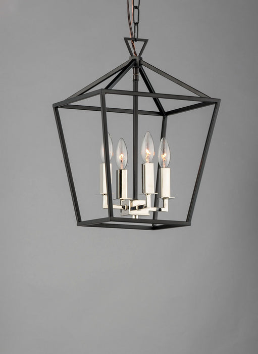 Myhouse Lighting Maxim - 25152TXBPN - Four Light Chandelier - Abode - Textured Black / Polished Nickel