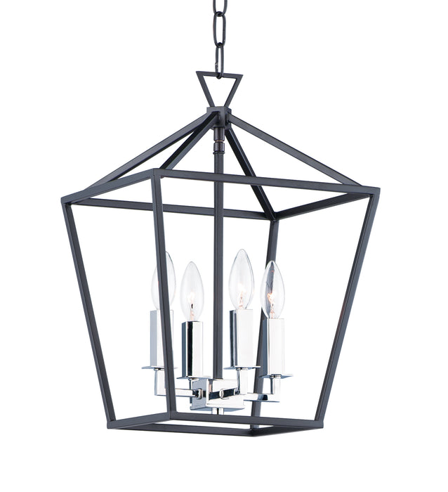 Myhouse Lighting Maxim - 25152TXBPN - Four Light Chandelier - Abode - Textured Black / Polished Nickel