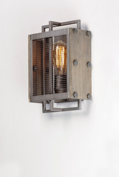 Myhouse Lighting Maxim - 25269BWWZ - One Light Wall Sconce - Outland - Barn Wood / Weathered Zinc