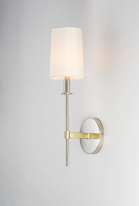 Myhouse Lighting Maxim - 32391OFSBRPN - One Light Wall Sconce - Uptown - Satin Brass / Polished Nickel